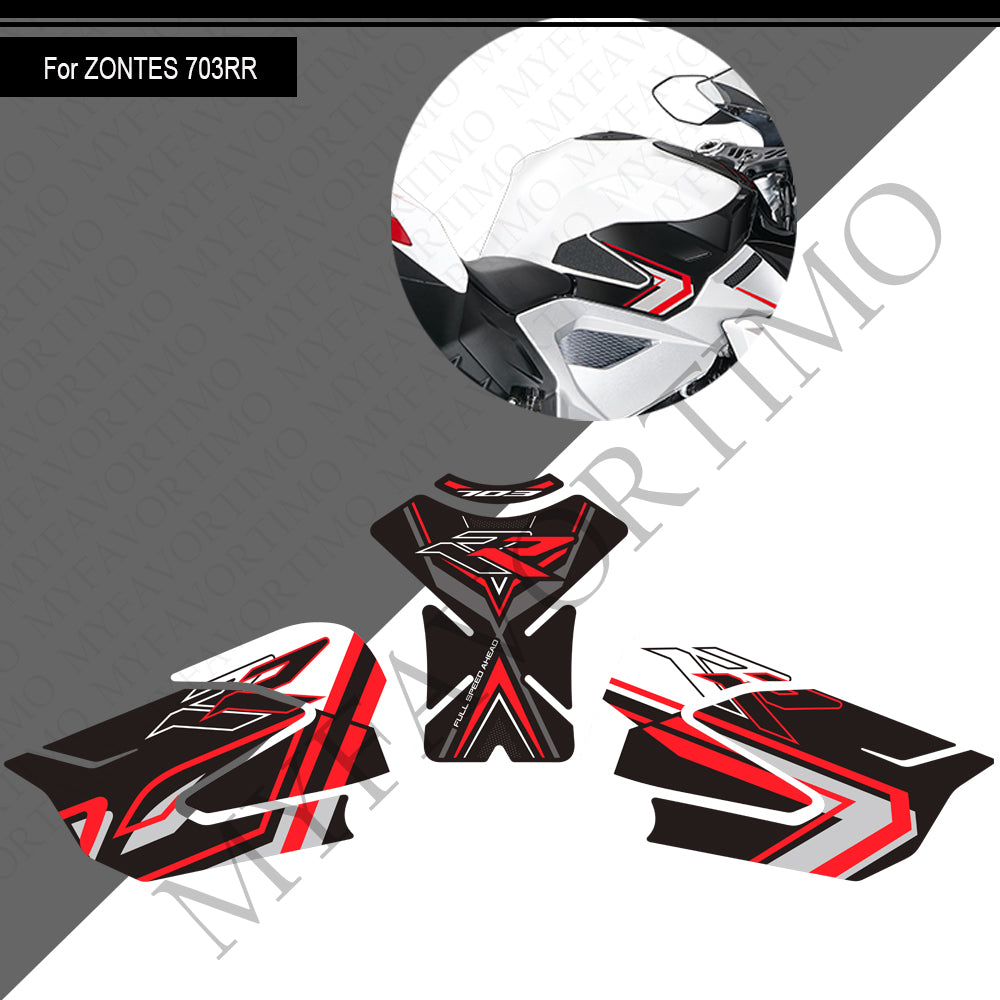 Zontes ZT703-RR Anti-Slip Tank Pad Kit 丨 Center and Side Stickers