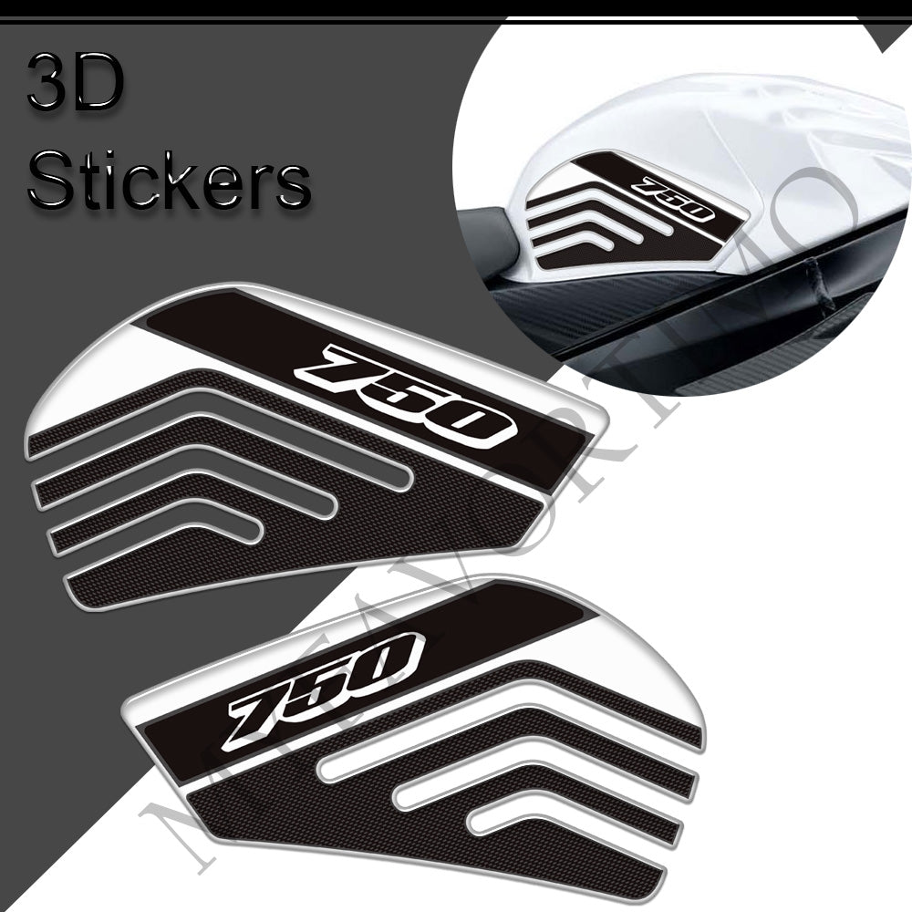 Suzuki GSX-R750 3D Epoxy Tank Side Decals Kit 2011-2026 丨 Black and White