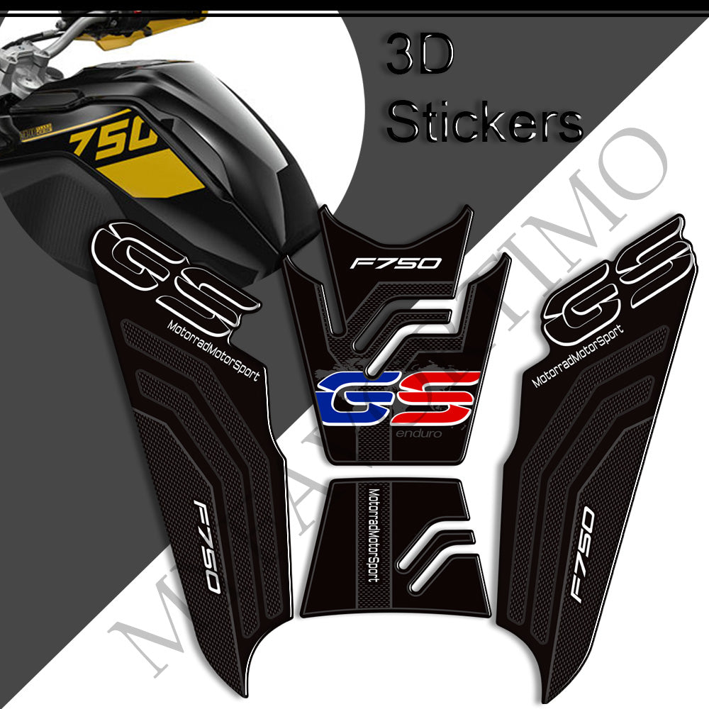 BMW F750GS 3D Epoxy Tank Decals Kit 2019-2023 丨 Center Pad and Side Stickers