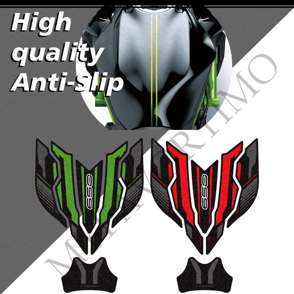 Kawasaki Ninja Z650 Z650 S Kit de patins de réservoir antidérapants mats 丨 Autocollants centraux et latéraux