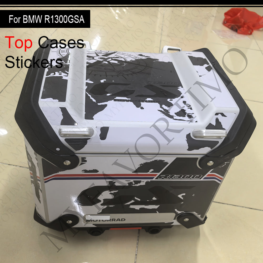 BMW R1300GS Adventure PVC Pannier Top Case Decals Kit 丨 Side and Top Box Stickers