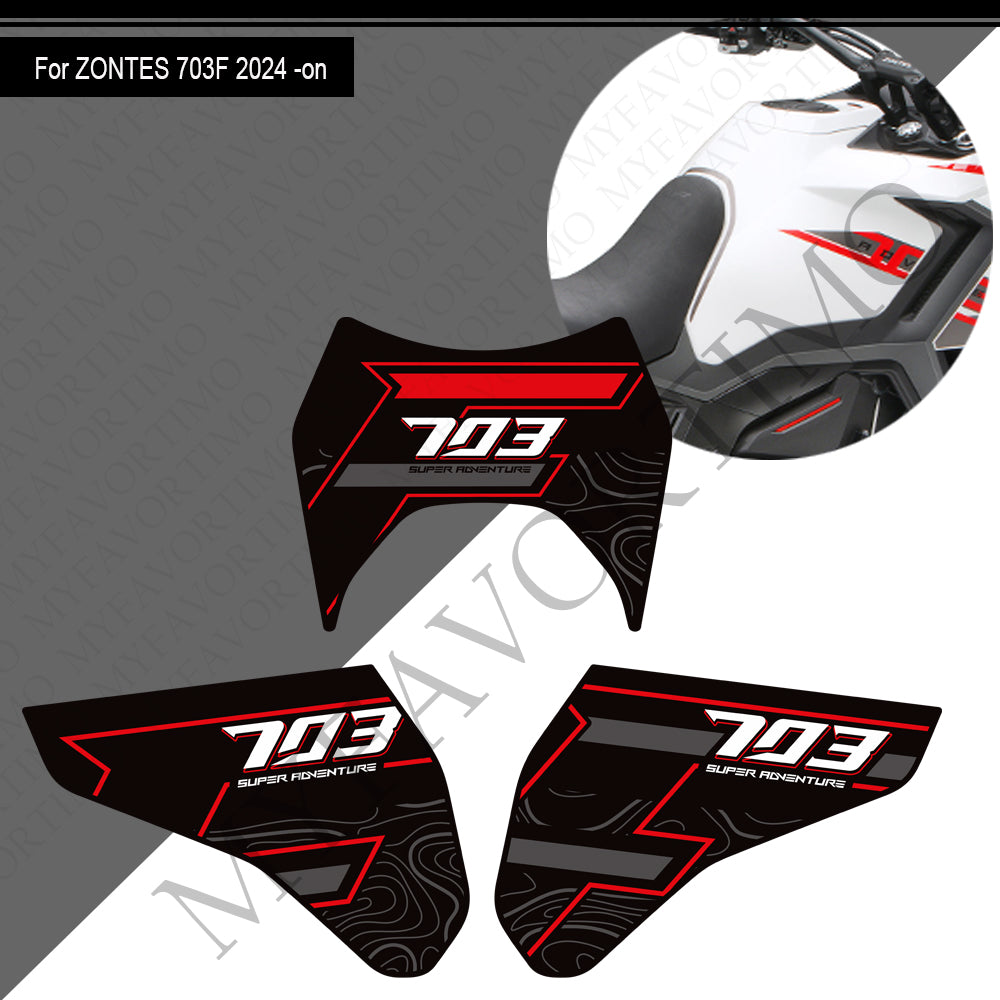 Zontes ZT703-F Anti-Slip Tank Pad Kit 丨 Center and Side Stickers