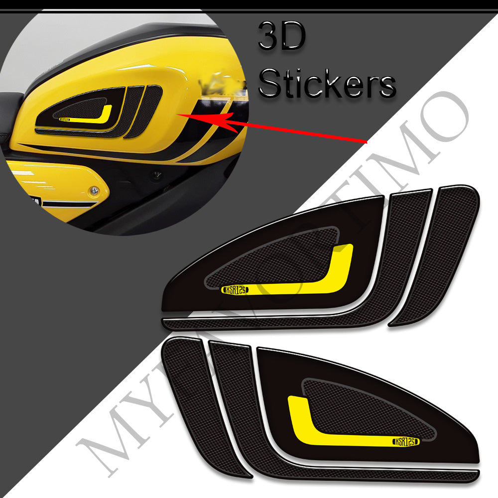 Yamaha XSR125 3D Epoxy Tank Pad Kit 2021-2023 丨 Center and Side Stickers