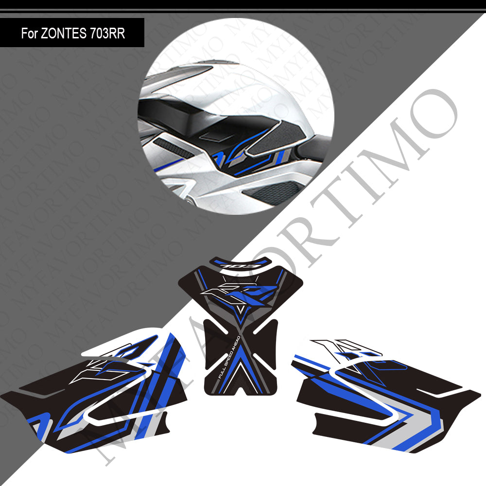 Zontes ZT703-RR Anti-Slip Tank Pad Kit 丨 Center and Side Stickers