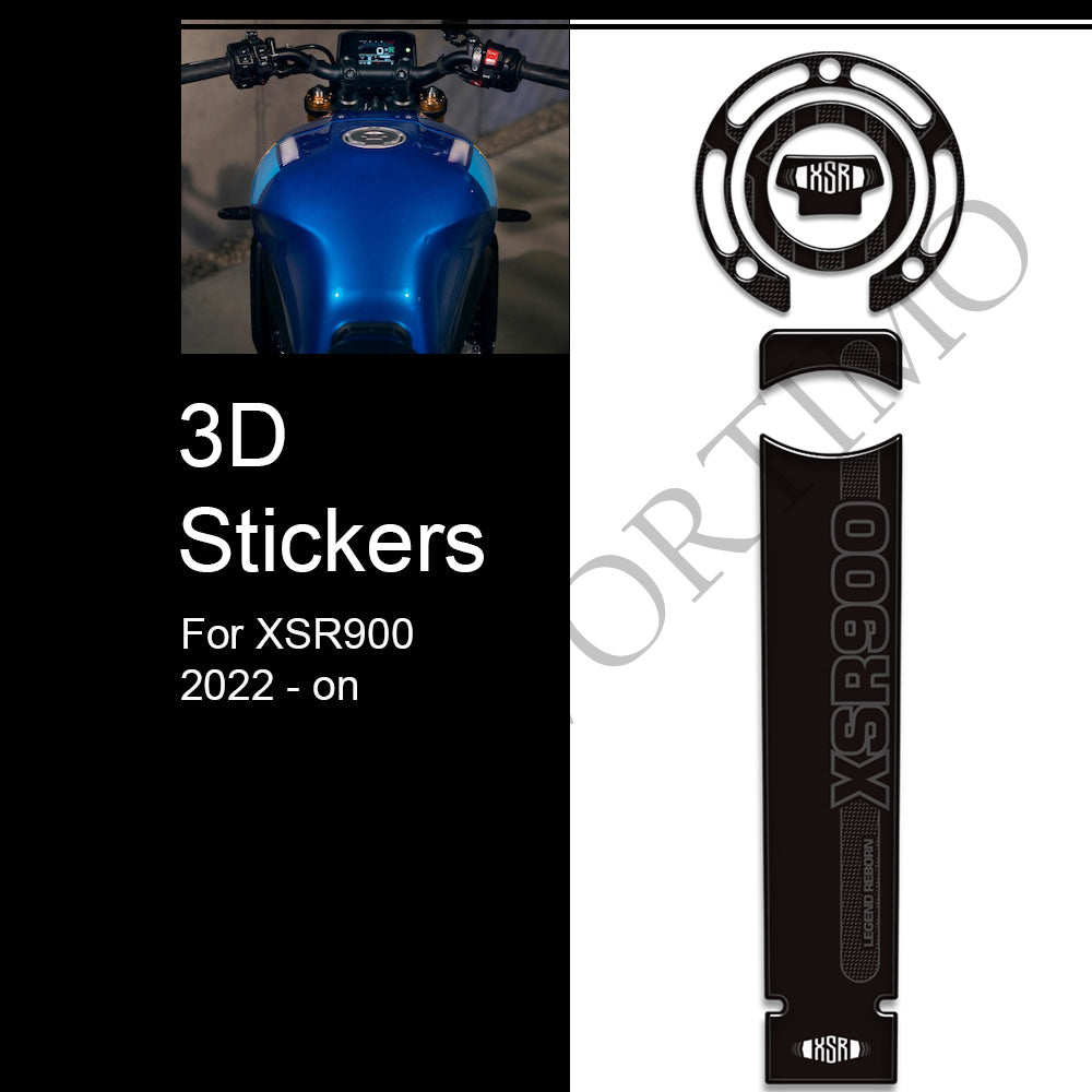 Yamaha XSR900 3D Epoxy Tank Decals Kit 2022+丨 Center Pad and Side Stickers