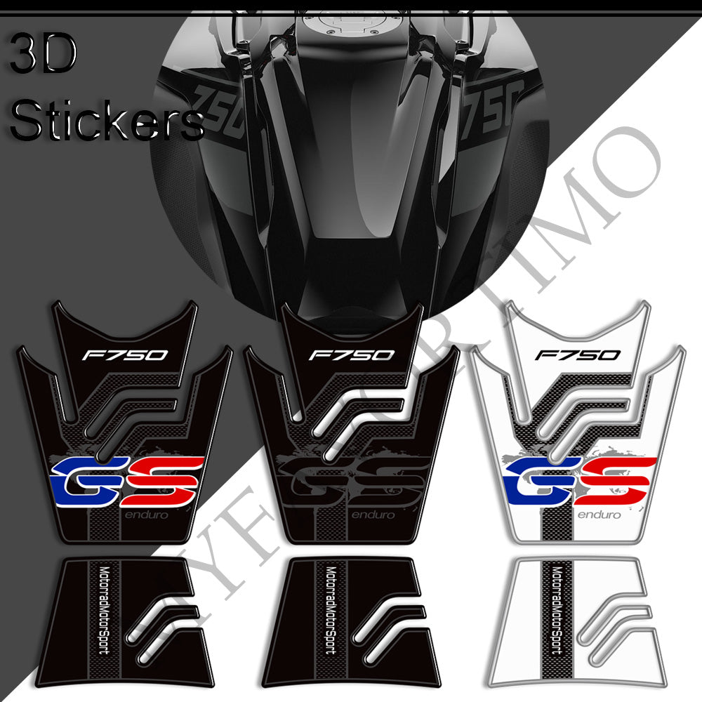 BMW F750GS 3D Epoxy Tank Decals Kit 2019-2023 丨 Center Pad and Side Stickers