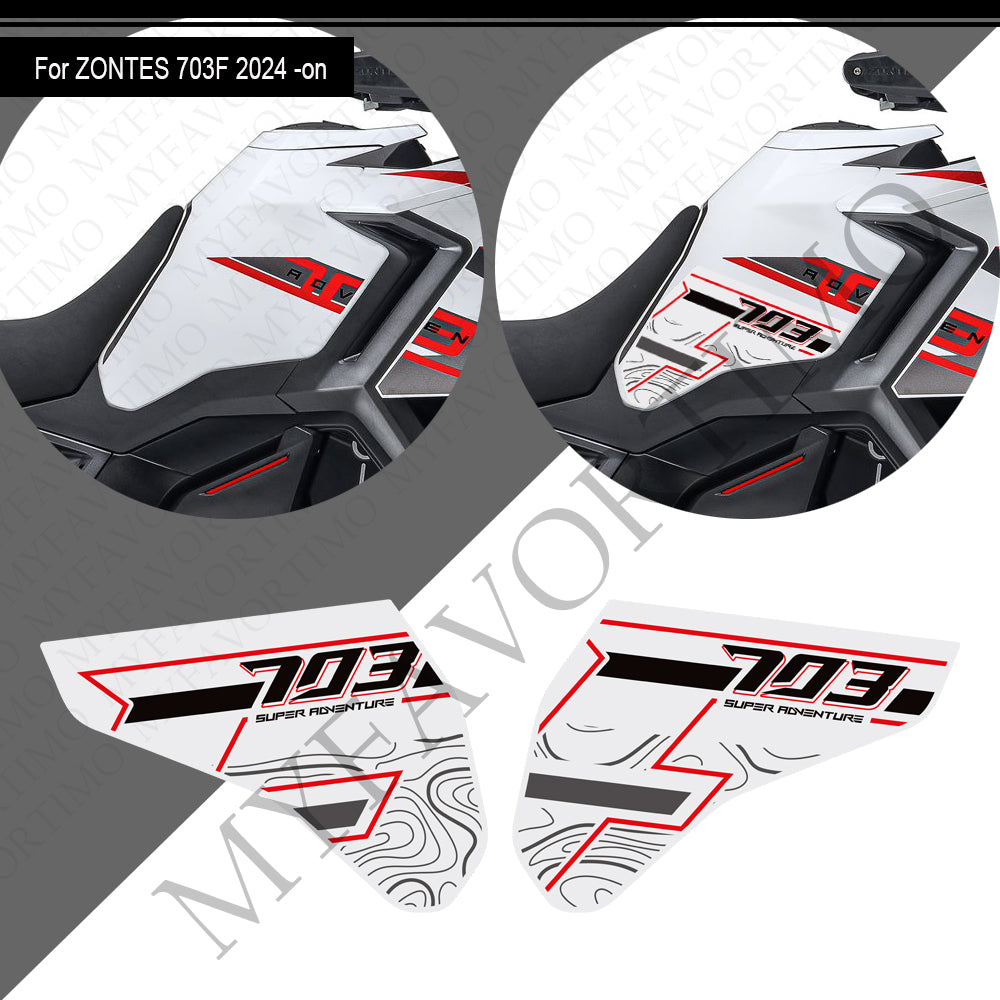 Zontes ZT703-F Anti-Slip Tank Pad Kit 丨 Center and Side Stickers