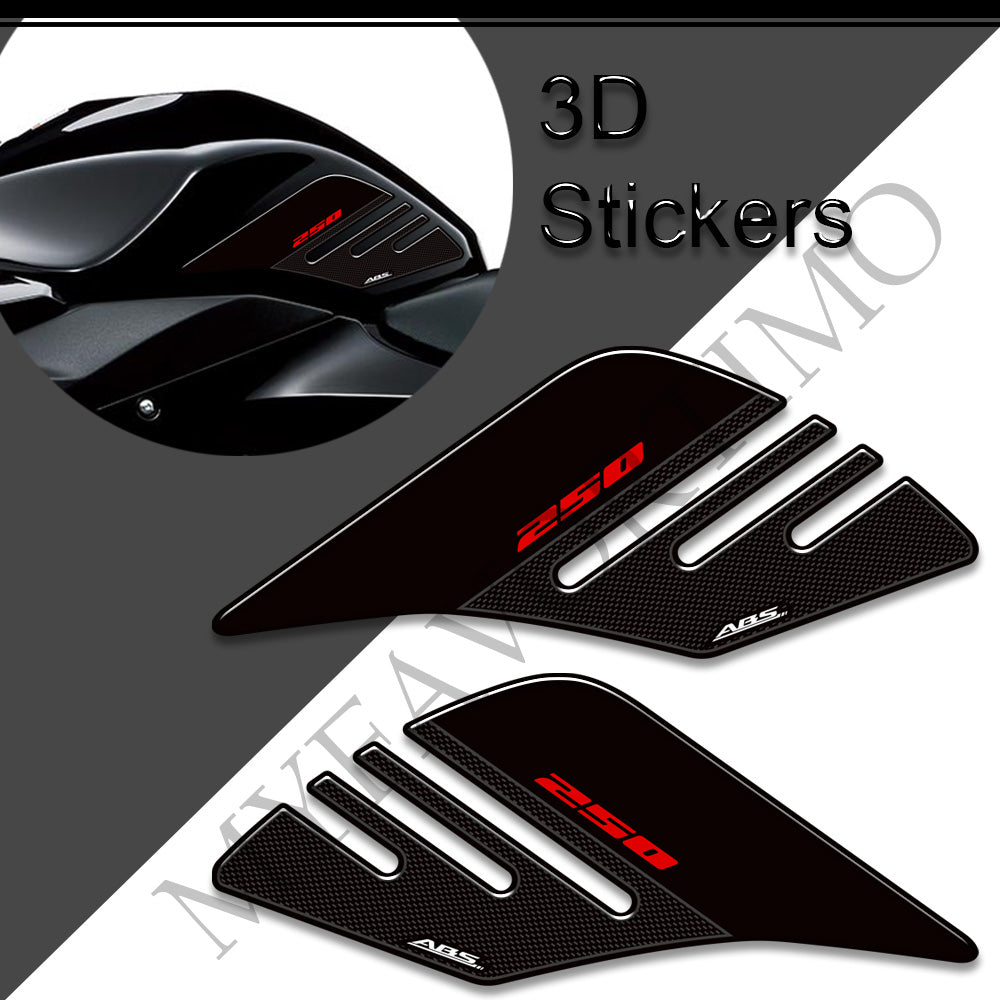 Suzuki GSX250R 3D Epoxy Tank Side Decals Kit 丨 Black and White
