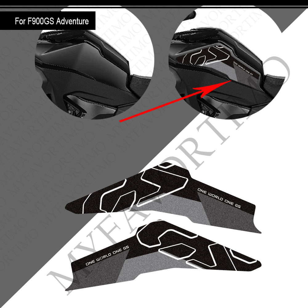 BMW F900GS Adventure Anti-Slip Tank Pad Kit 2024-2026 丨 Center and Side Stickers