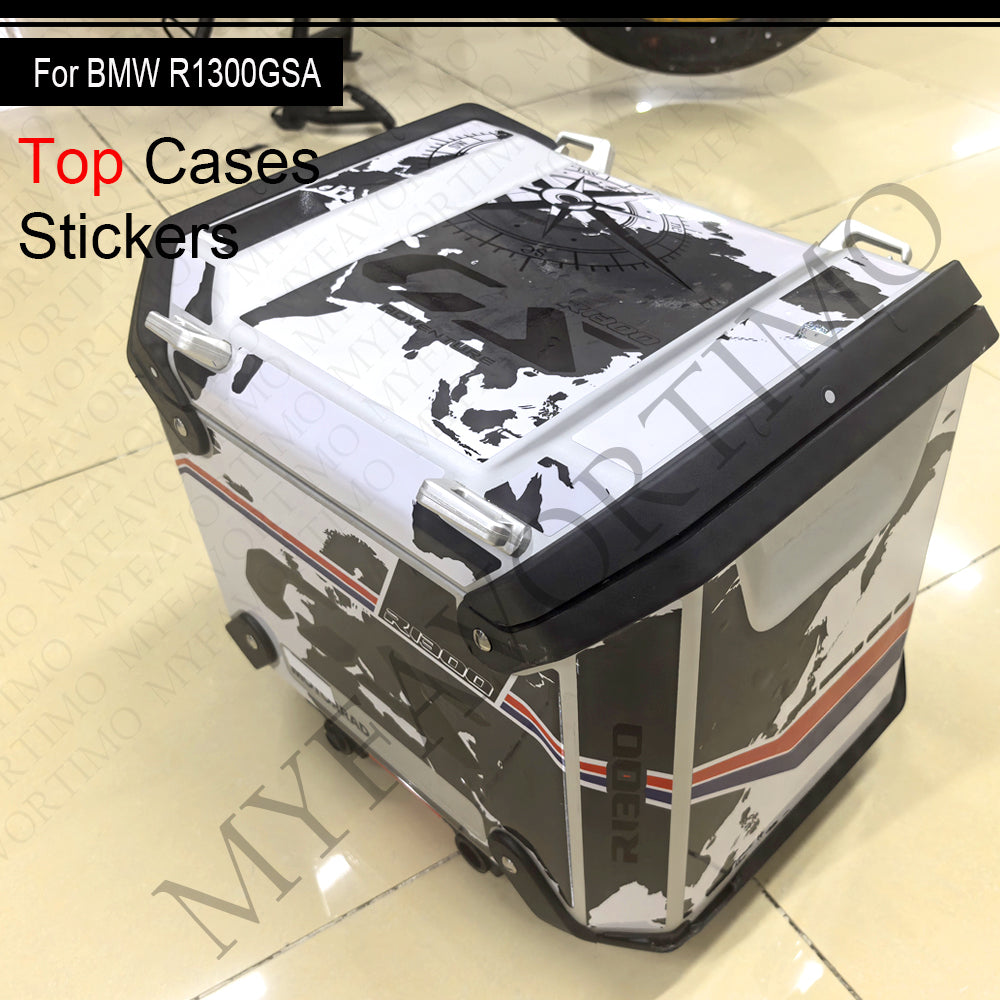 BMW R1300GS Adventure PVC Pannier Top Case Decals Kit 丨 Side and Top Box Stickers