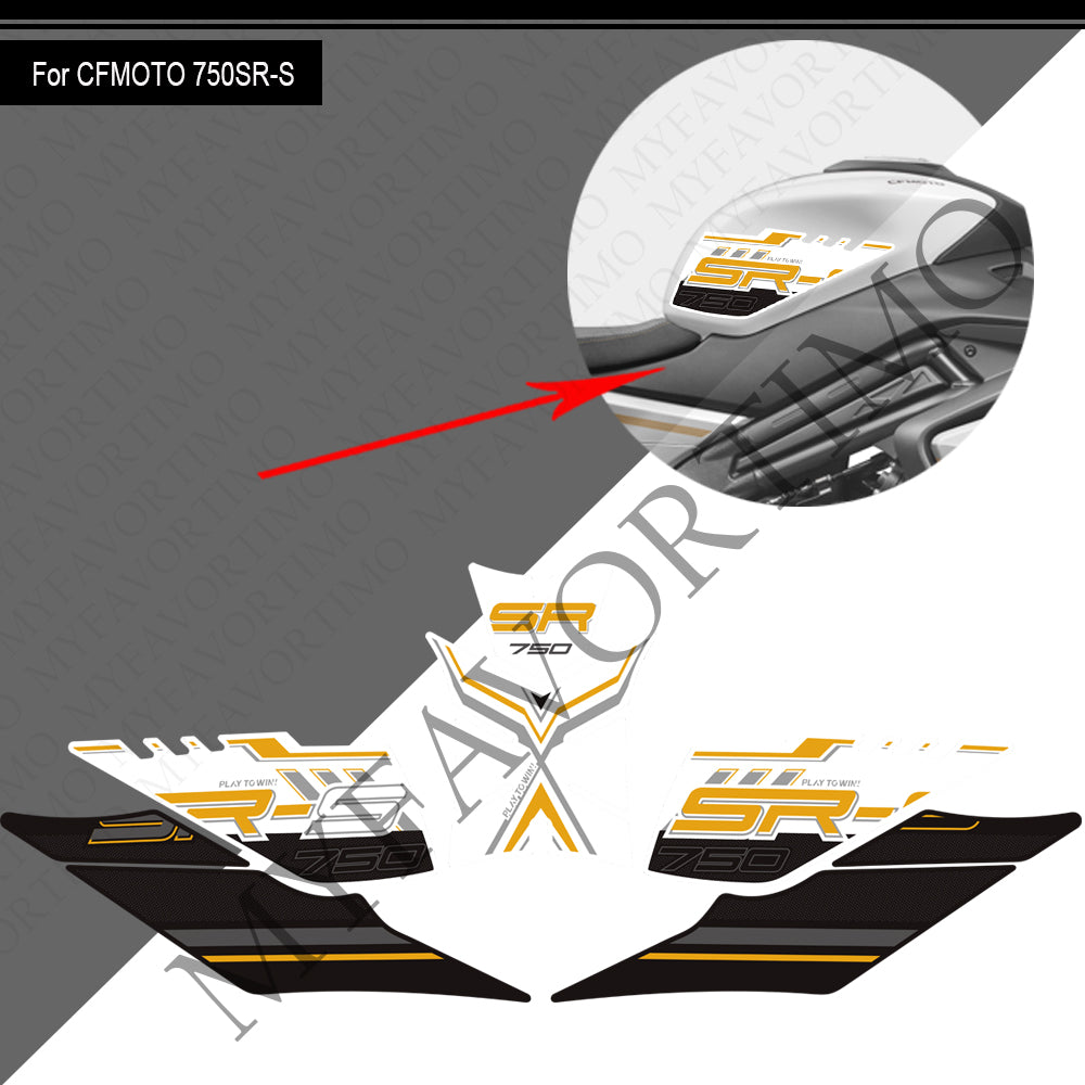 CFMOTO 750SR-S Anti-Slip Tank Pad Kit 丨 Center and Side Stickers
