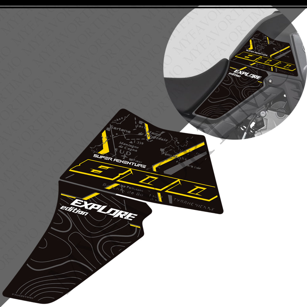 Kove 800X Pro Super Adventure Rally ADV Anti-Slip Tank Pad Kit 丨 Center and Side Stickers