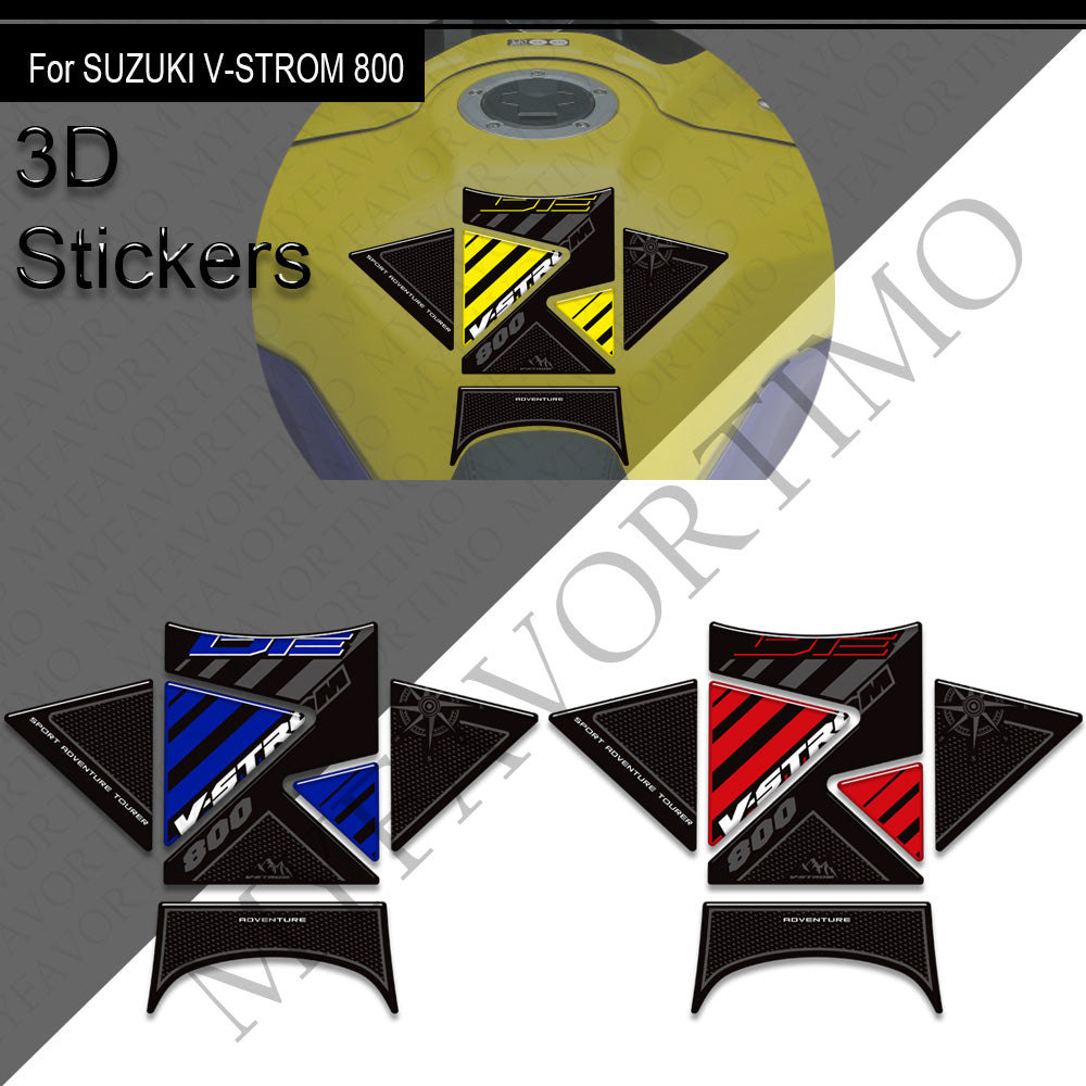 Suzuki V-Strom 800DE 3D Epoxy Tank Decals Kit 2023-2025 丨 Center Pad and Side Stickers