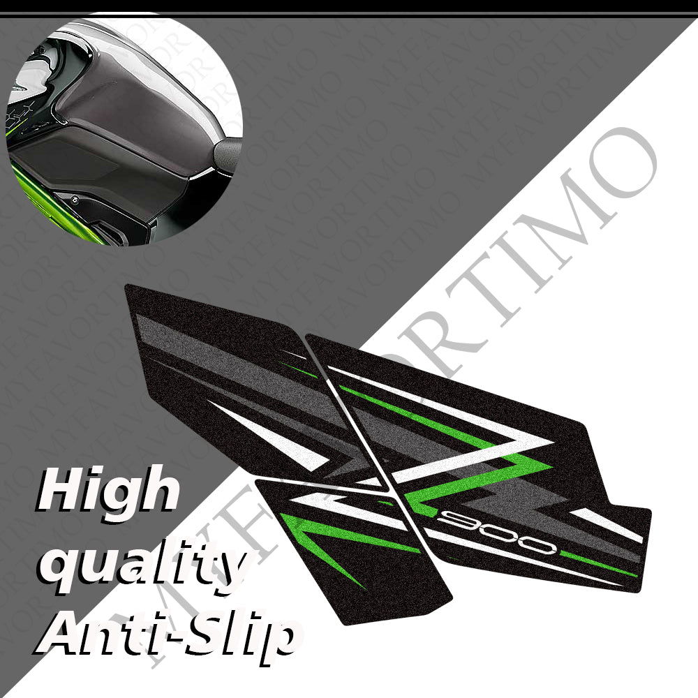 Kawasaki Z900 Z900SE Matte Anti-Slip Tank Pad Kit 2019-2024 丨 Center and Side Stickers