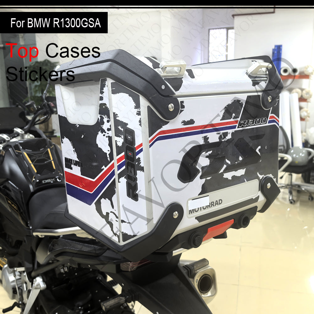 BMW R1300GS Adventure PVC Pannier Top Case Decals Kit 丨 Side and Top Box Stickers