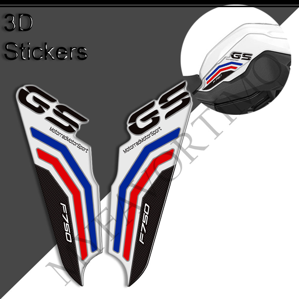 BMW F750GS 3D Epoxy Tank Decals Kit 2019-2023 丨 Center Pad and Side Stickers