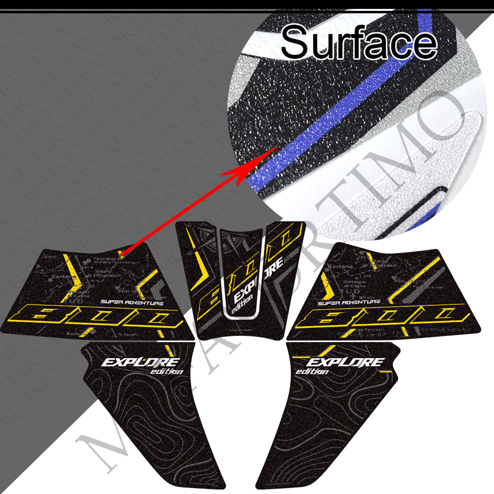 Kove 800X Pro Super Adventure Rally ADV Anti-Slip Tank Pad Kit 丨 Center and Side Stickers