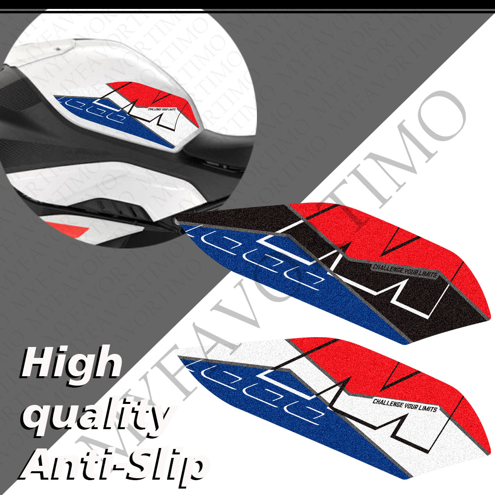 BMW S1000RR S1000R M1000RR M1000R Matte Anti-Slip Tank Pad Kit 丨 Center and Side Stickers
