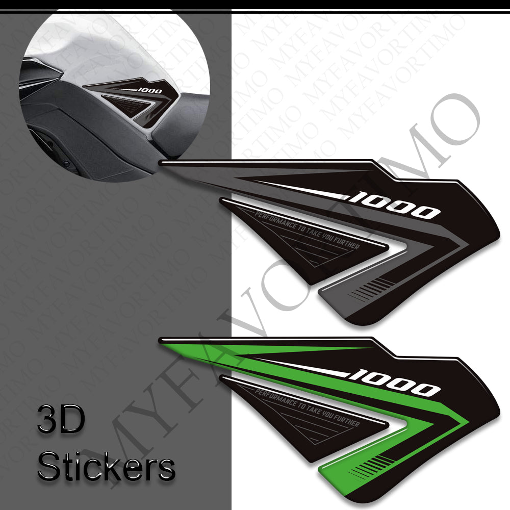 Kawasaki Ninja 1000SX 1000SX SE | Tank Pad Knee Grip 3D Stickers