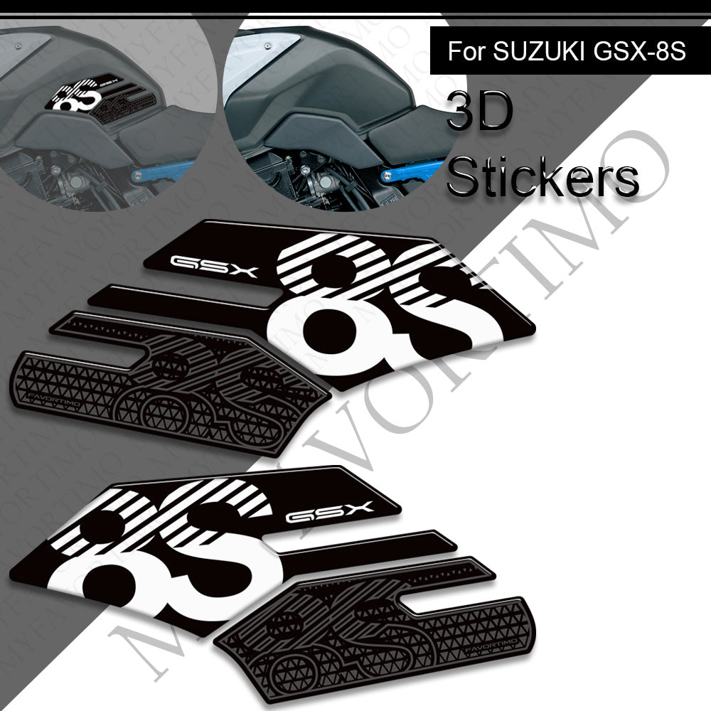 Suzuki GSX-8S 3D Epoxy Tank Decals Kit 2023-2025 丨 Fuel Cap and Side Stickers