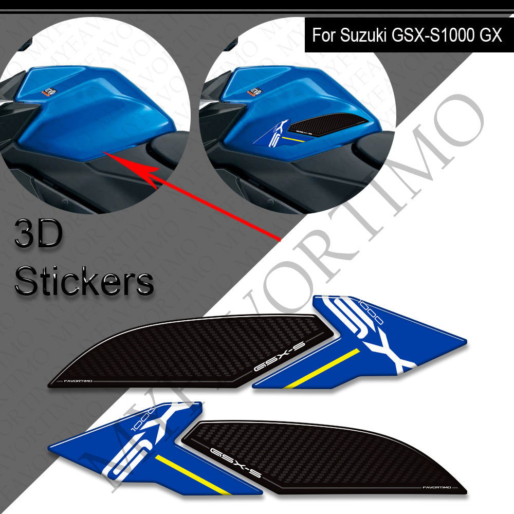 Suzuki GSX-S1000GX 3D Epoxy Tank Decals Kit 丨 Center Pad and Side Stickers