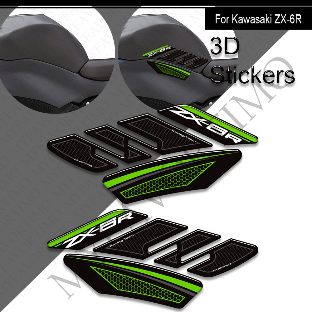 Kawasaki Ninja ZX-6R Decals Kit 丨 Tank Pad and Side Stickers