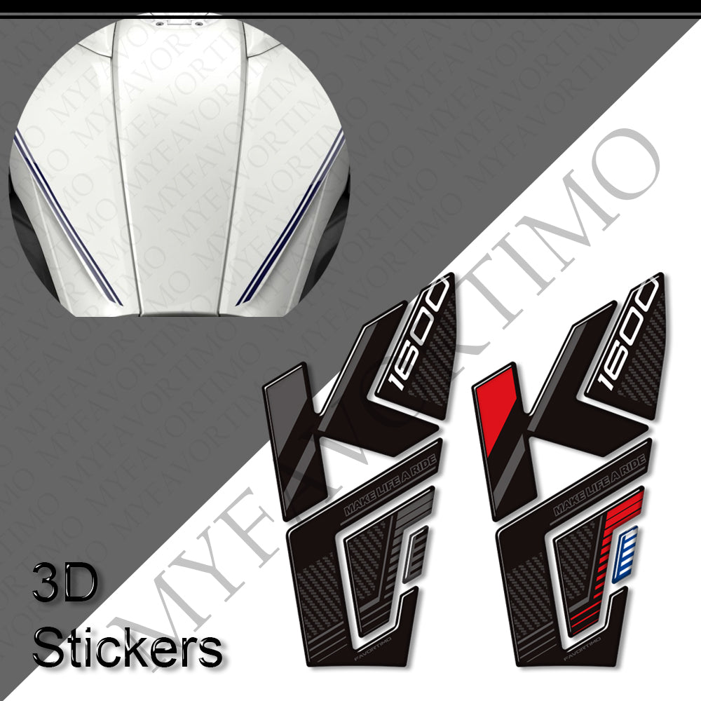BMW K1600B / K1600GT / K1600GTL | 3D Epoxy Knee Tank Pad & Cap Stickers Decals