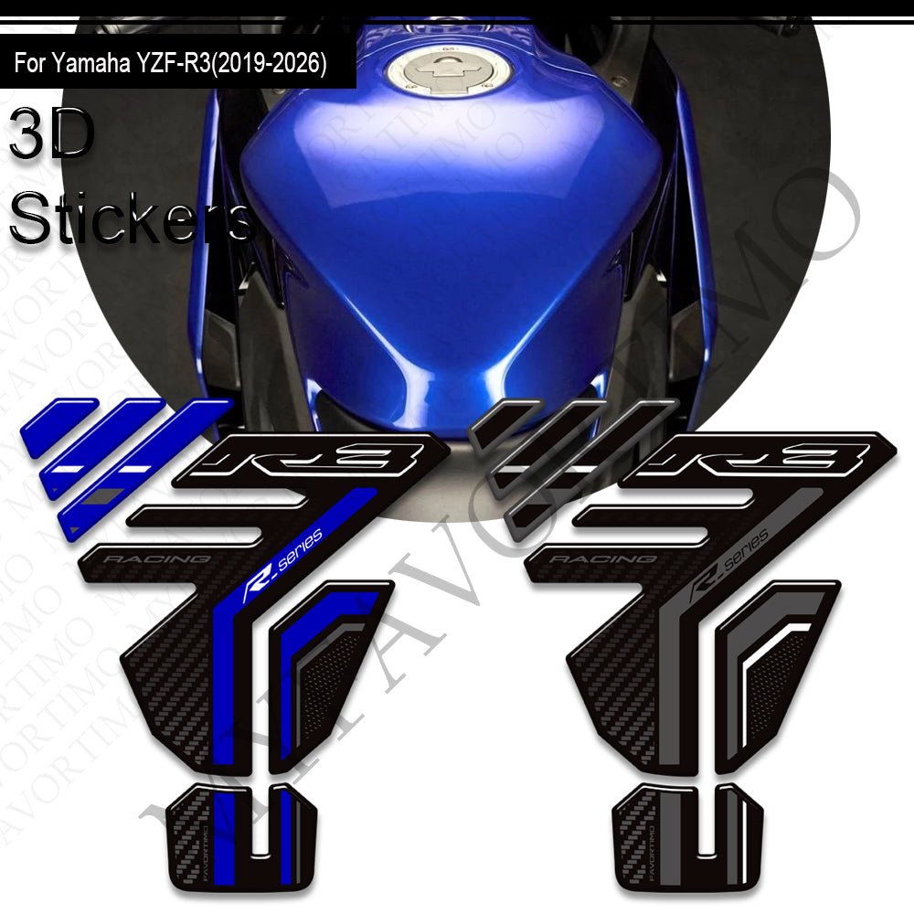Yamaha YZF-R3 Decals Kit 2017-2026 丨 Tank Pad and Key Zone Stickers