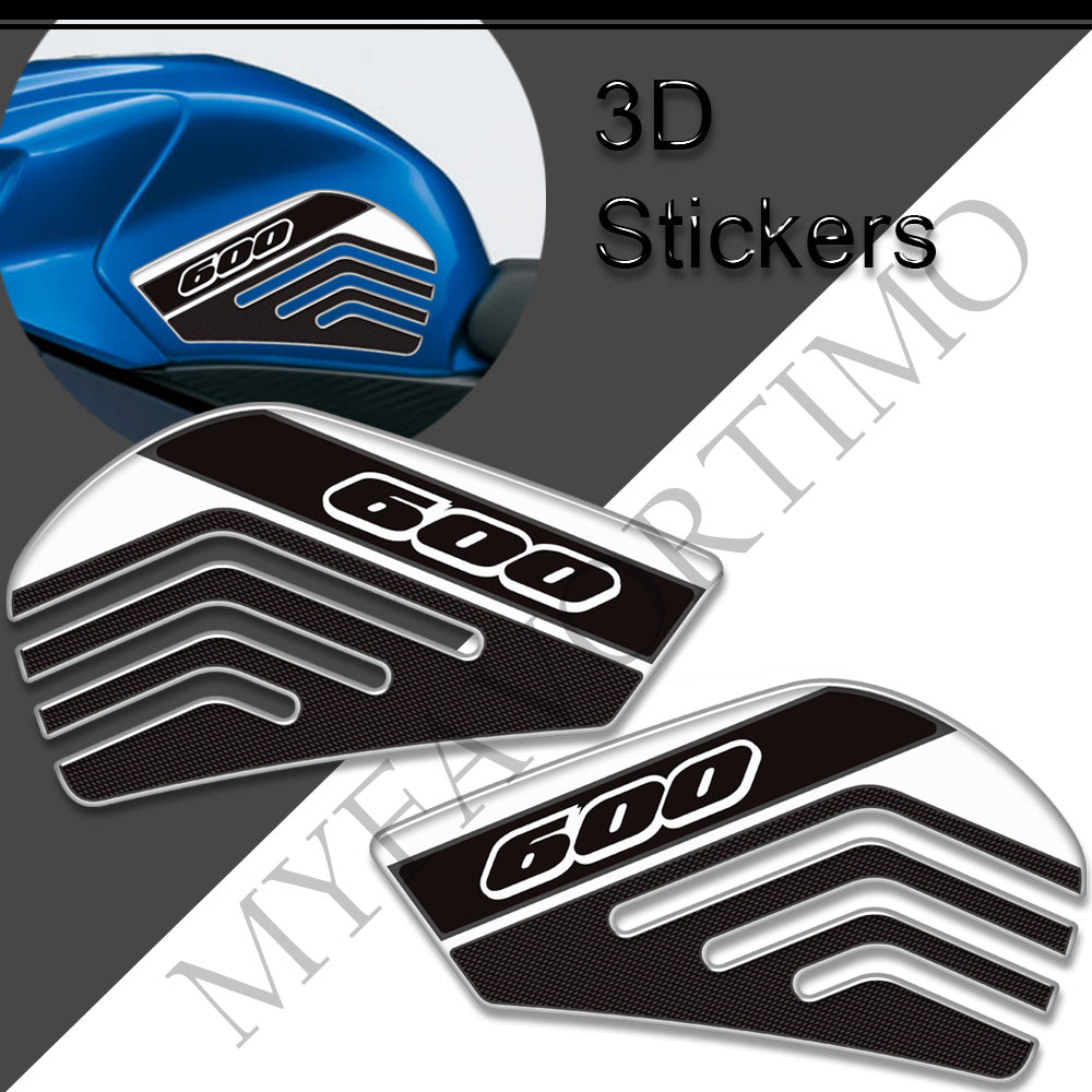 Suzuki GSX-R600 3D Epoxy Tank Side Decals Kit 2011-2026 丨 Black and White