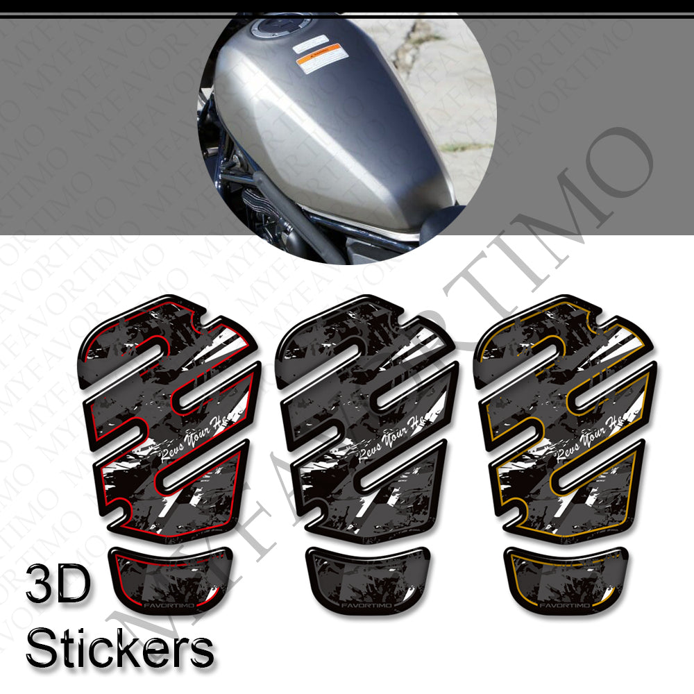 Honda Rebel 250 300 500 3D Epoxy Tank Decals Kit 丨 Fuel Cap and Side Stickers
