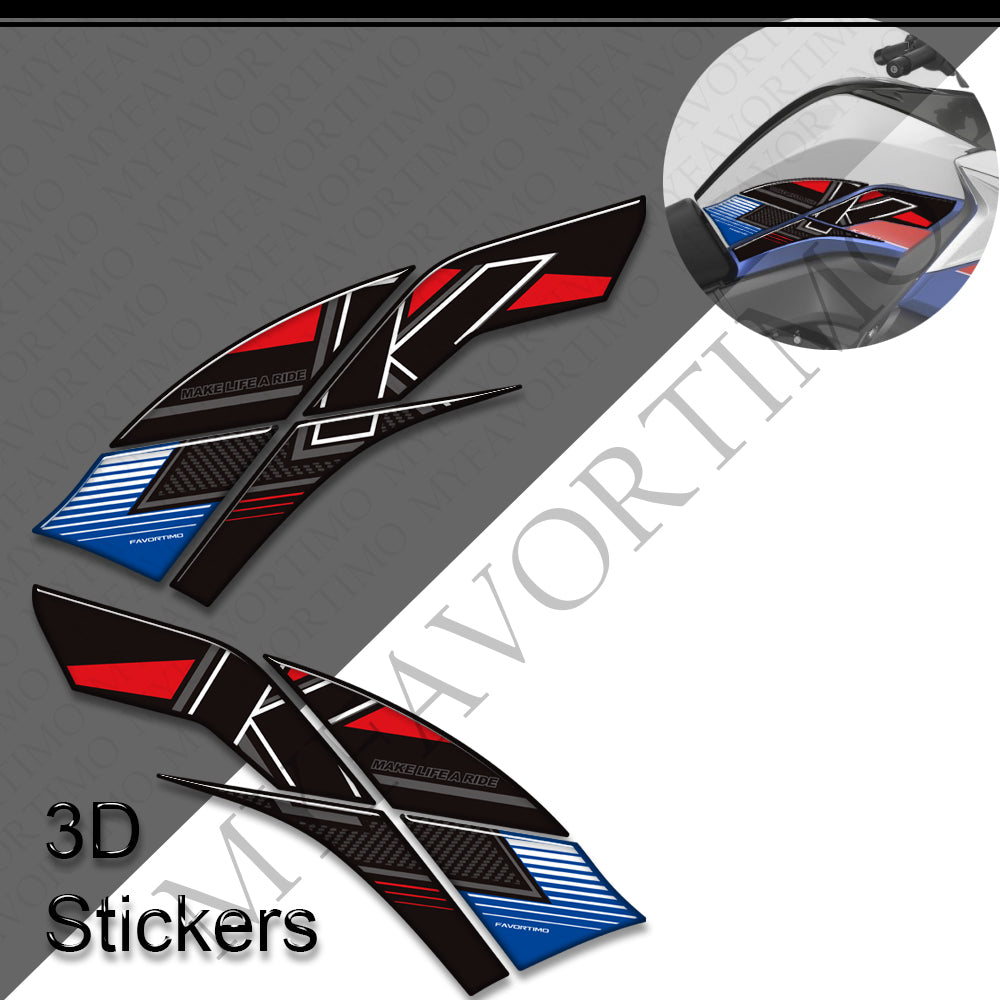 BMW K1600B / K1600GT / K1600GTL | 3D Epoxy Knee Tank Pad & Cap Stickers Decals