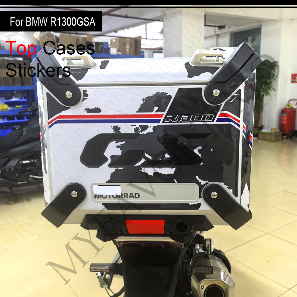 BMW R1300GS Adventure PVC Pannier Top Case Decals Kit 丨 Side and Top Box Stickers