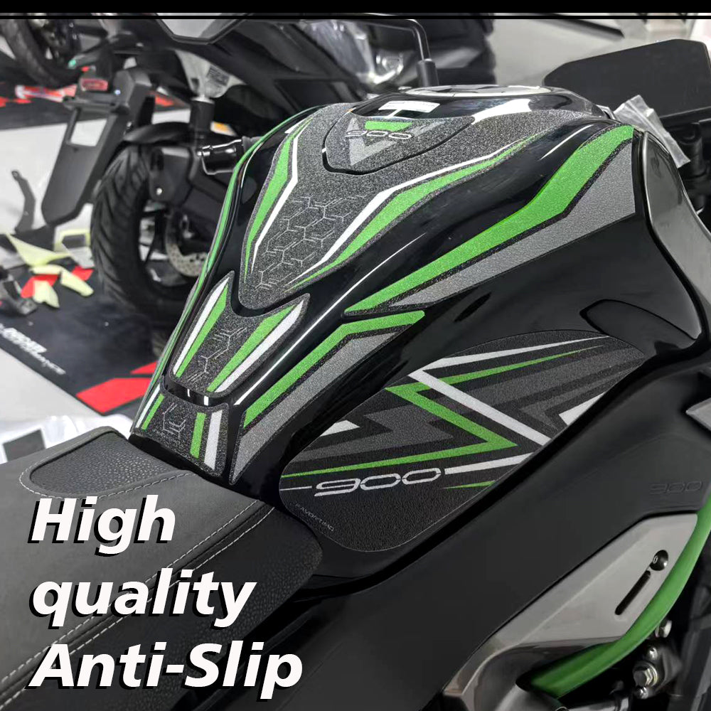 Kawasaki Z900 Z900SE Matte Anti-Slip Tank Pad Kit 2025-2026 丨 Center and Side Stickers