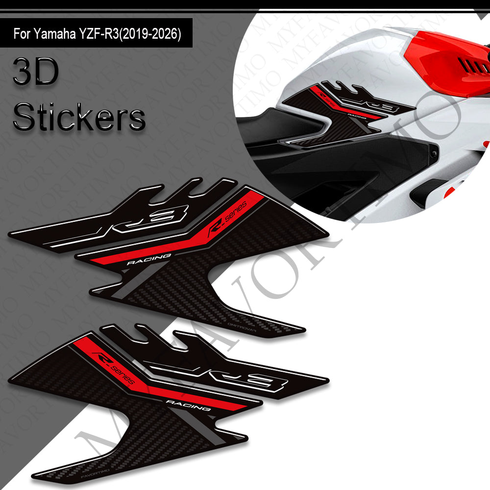 Yamaha YZF-R3 Decals Kit 2017-2026 丨 Tank Pad and Key Zone Stickers