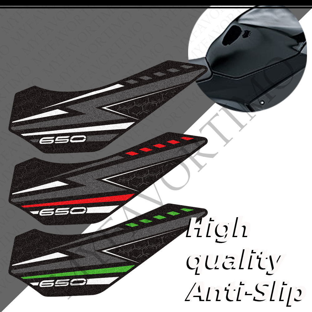 Kawasaki Ninja Z650 Z650 S Kit de patins de réservoir antidérapants mats 丨 Autocollants centraux et latéraux