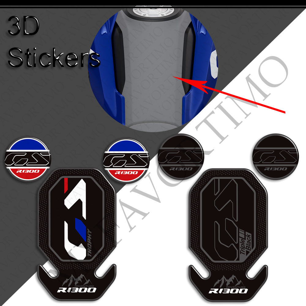 BMW R1300GS Adventure Trophy Triple Black Option 719 3D Epoxy Tank Decals Kit 丨 3D Resin Protector