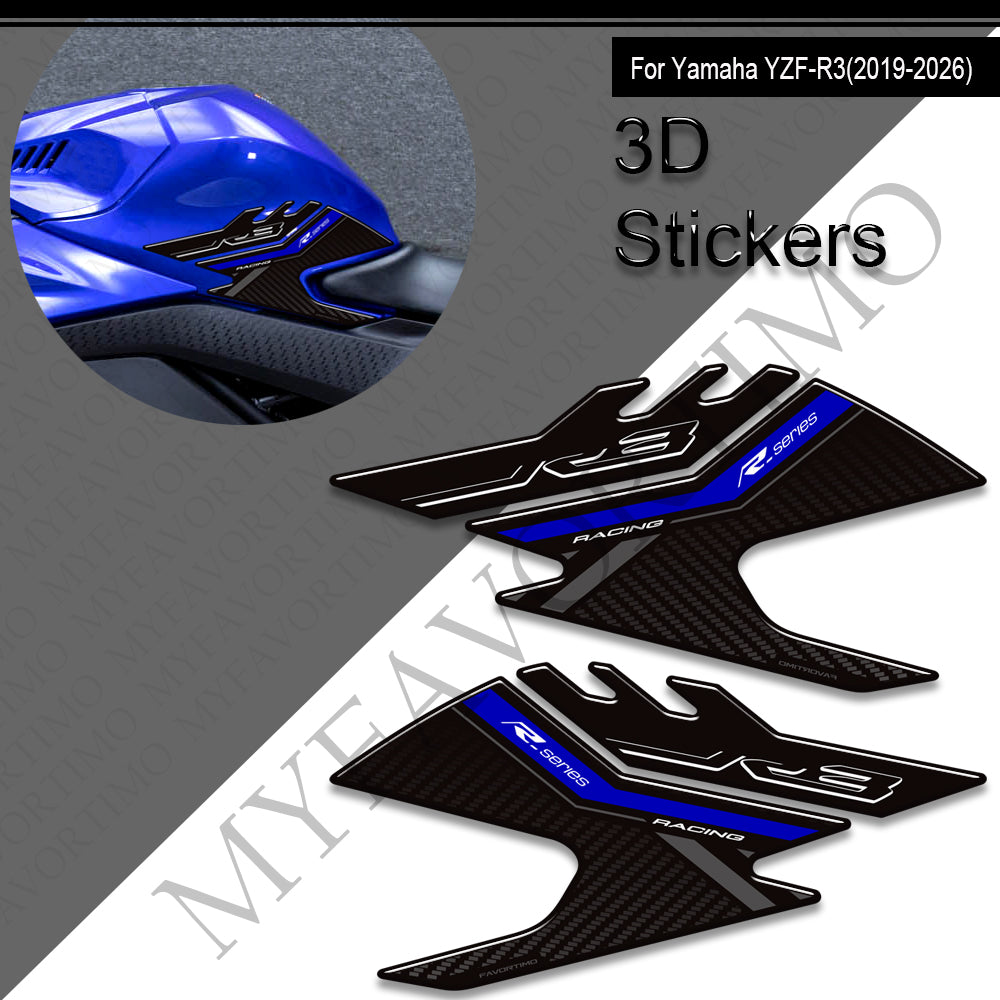 Yamaha YZF-R3 Decals Kit 2017-2026 丨 Tank Pad and Key Zone Stickers
