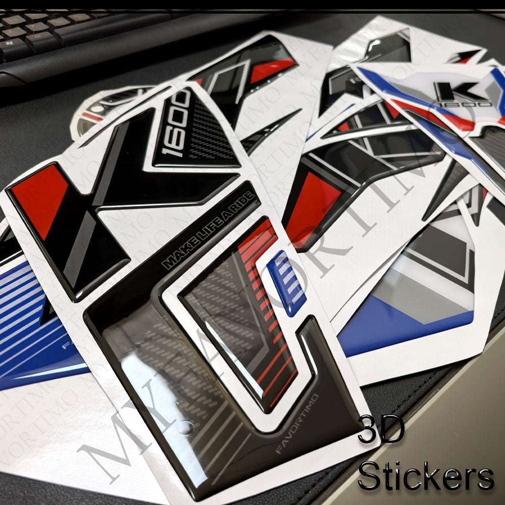 BMW K1600B / K1600GT / K1600GTL | 3D Epoxy Knee Tank Pad & Cap Stickers Decals