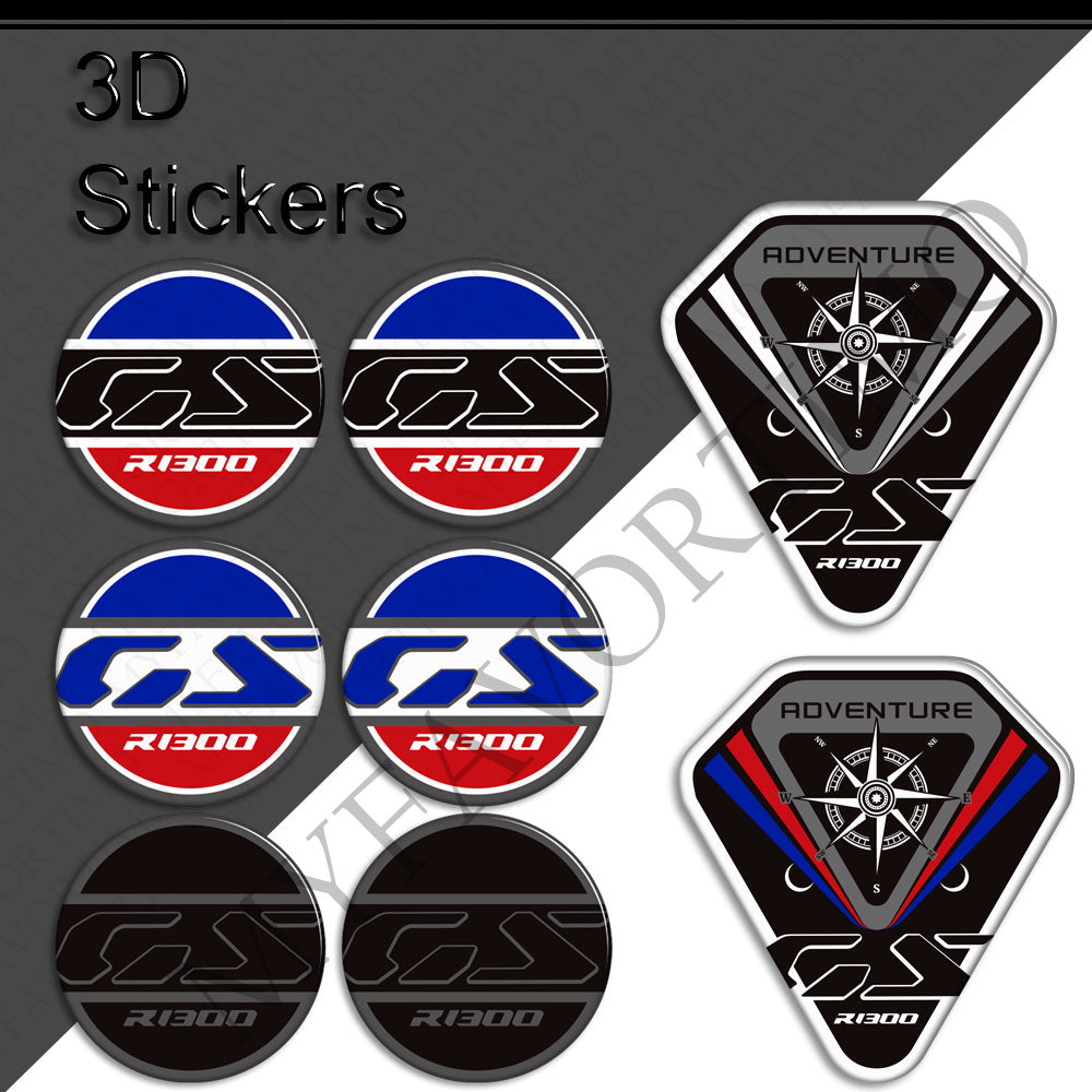 BMW R1300GS Adventure Trophy Triple Black Option 719 3D Epoxy Tank Decals Kit 丨 3D Resin Protector