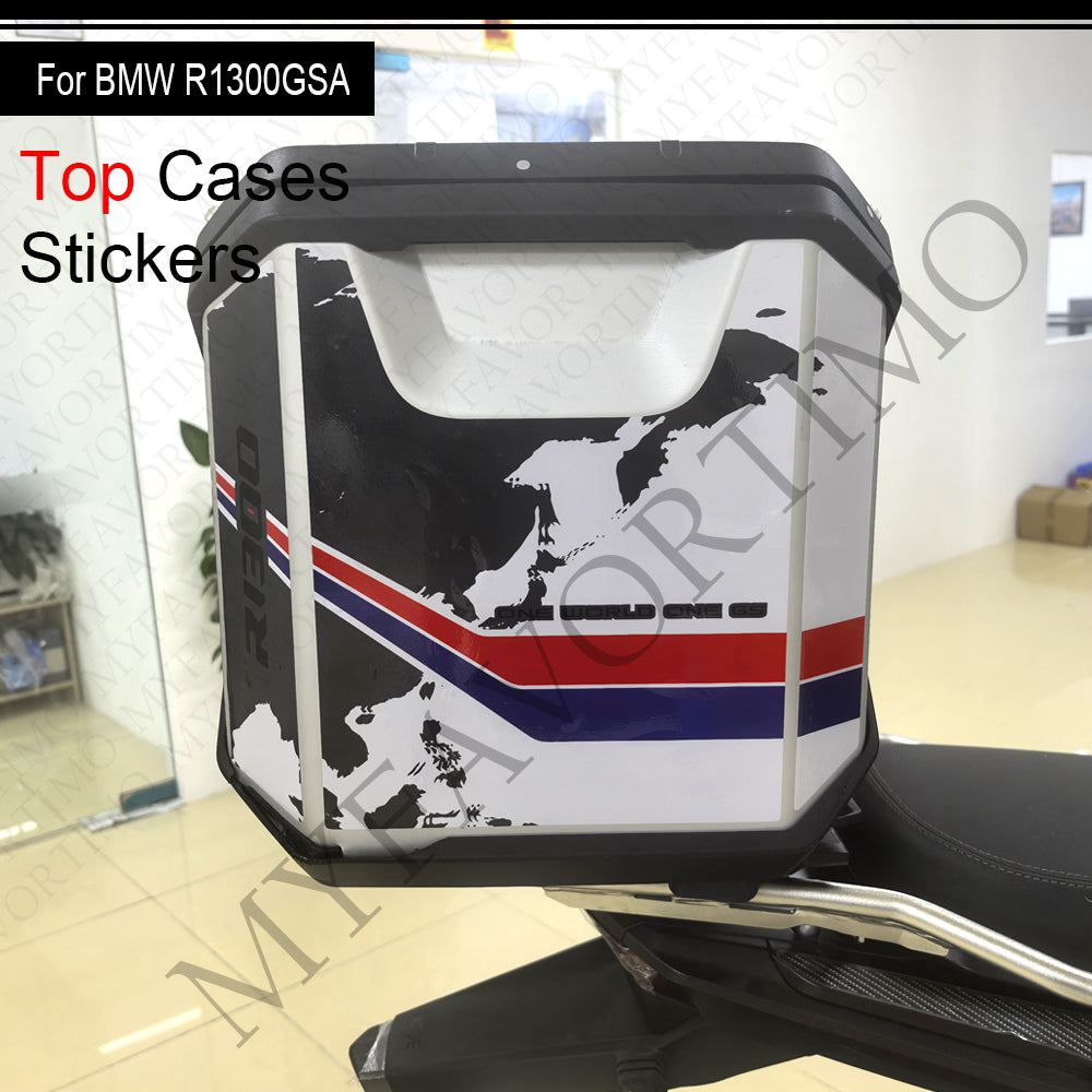 BMW R1300GS Adventure PVC Pannier Top Case Decals Kit 丨 Side and Top Box Stickers