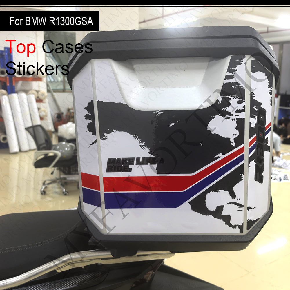 BMW R1300GS Adventure PVC Pannier Top Case Decals Kit 丨 Side and Top Box Stickers