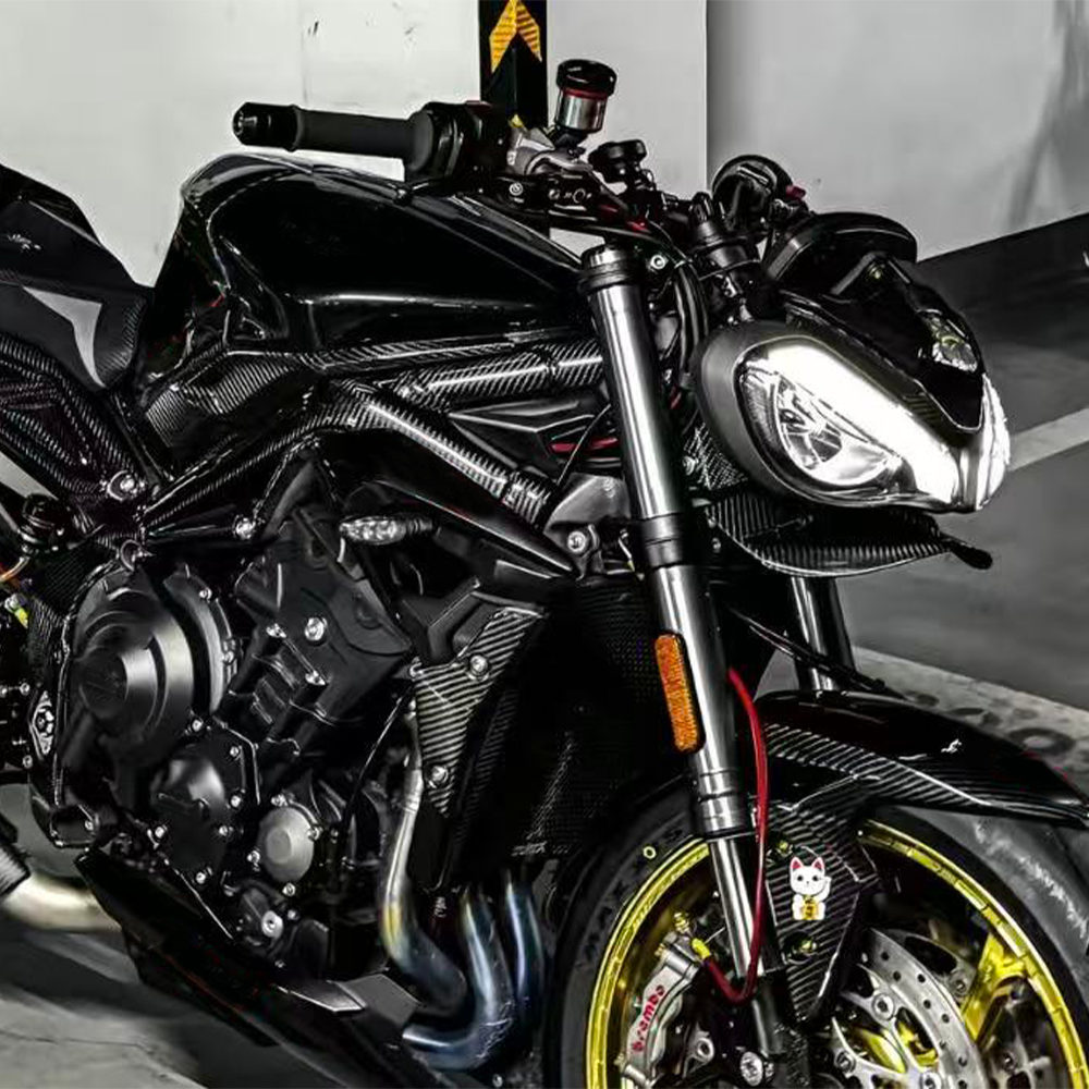 Triumph Street Triple 765R 765RS S 660 2020‑2022 | Real Carbon Fiber Frame Side Panel Fairing Guard Covers