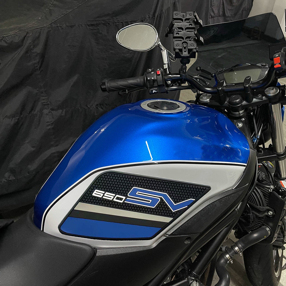 Suzuki SV650 Rubber Anti-Slip Tank Pad Kit 丨 Center Pad and Side Grips