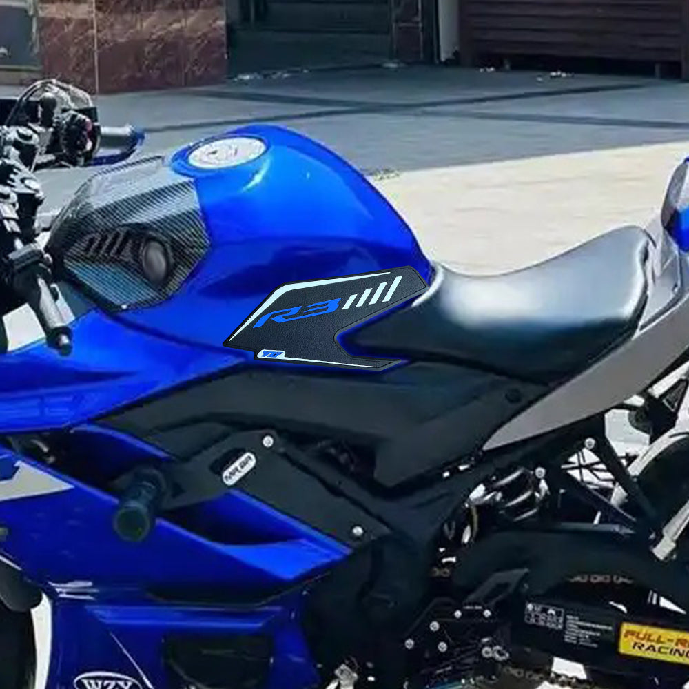 Yamaha YZF-R3 Rubber Anti-Slip Tank Pad Kit 2019-2024 丨 Center Pad and Side Grips