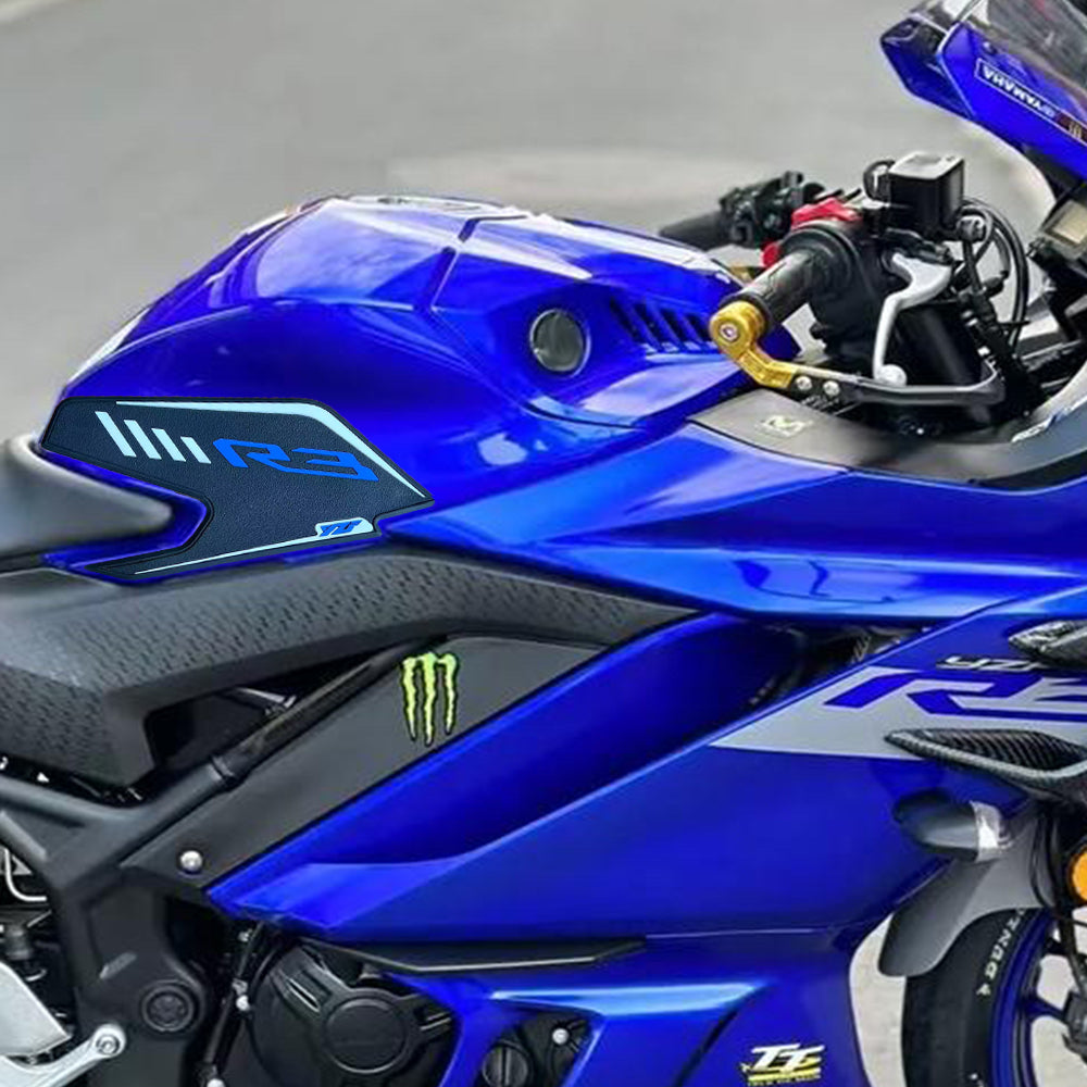 Yamaha YZF-R3 Rubber Anti-Slip Tank Pad Kit 2019-2024 丨 Center Pad and Side Grips