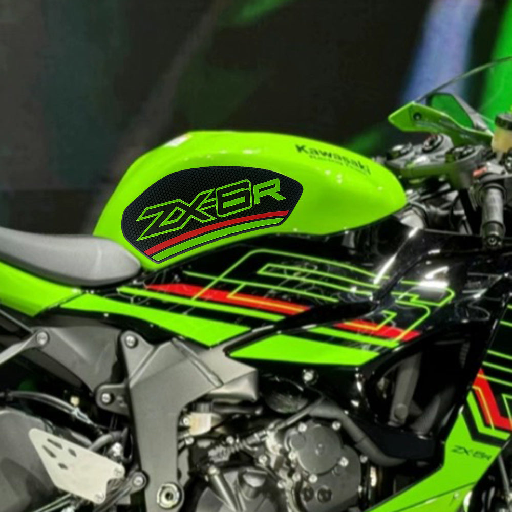Kawasaki Ninja ZX-6R Rubber Anti-Slip Tank Pad Kit 2024+ 丨 Center Pad and Side Grips