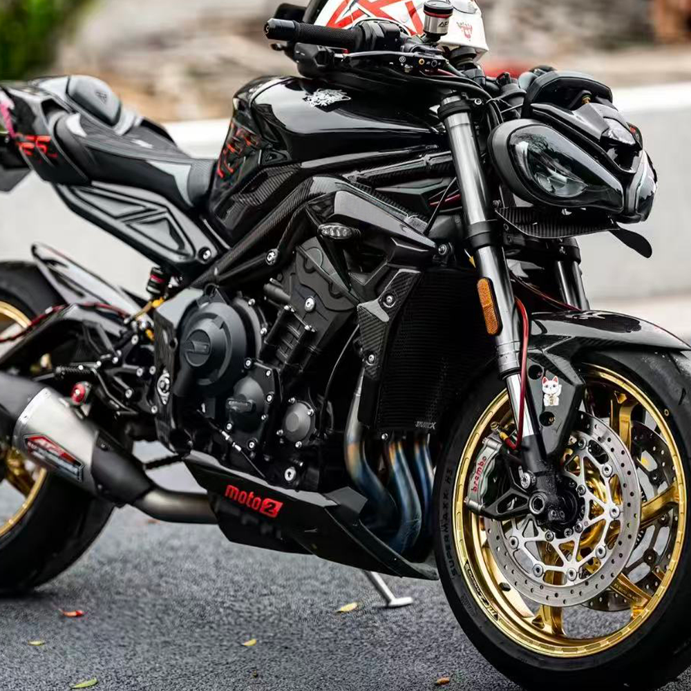 Triumph Street Triple 765R 765RS S 660 2020‑2022 | Real Carbon Fiber Frame Side Panel Fairing Guard Covers