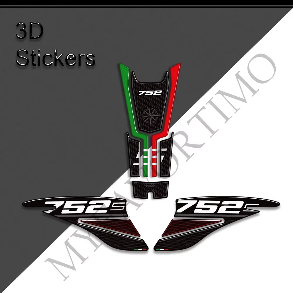 Benelli 752S 2018‑2024 | 3D Epoxy Resin Tank Knee Pads Anti‑Slip Protector Decals