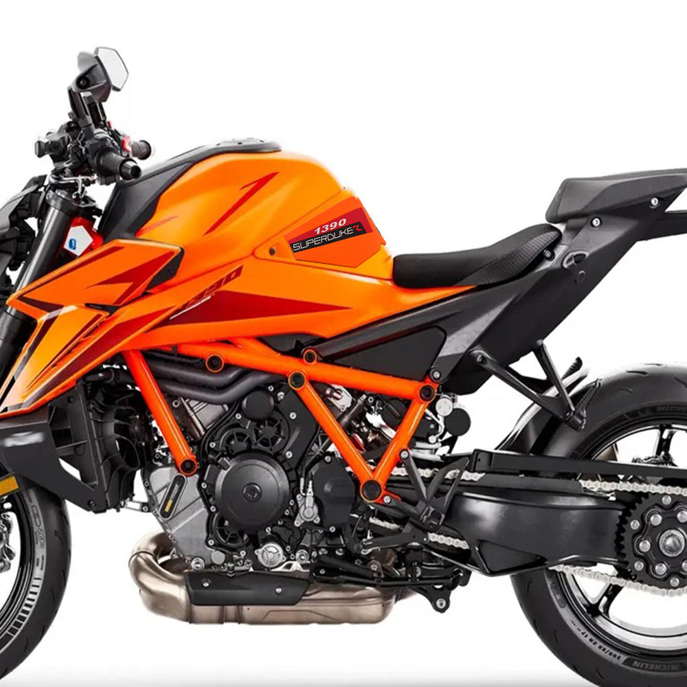 KTM 1390 Super Duke R Rubber Anti-Slip Center Tank Pad 2024+ 丨 Orange Black