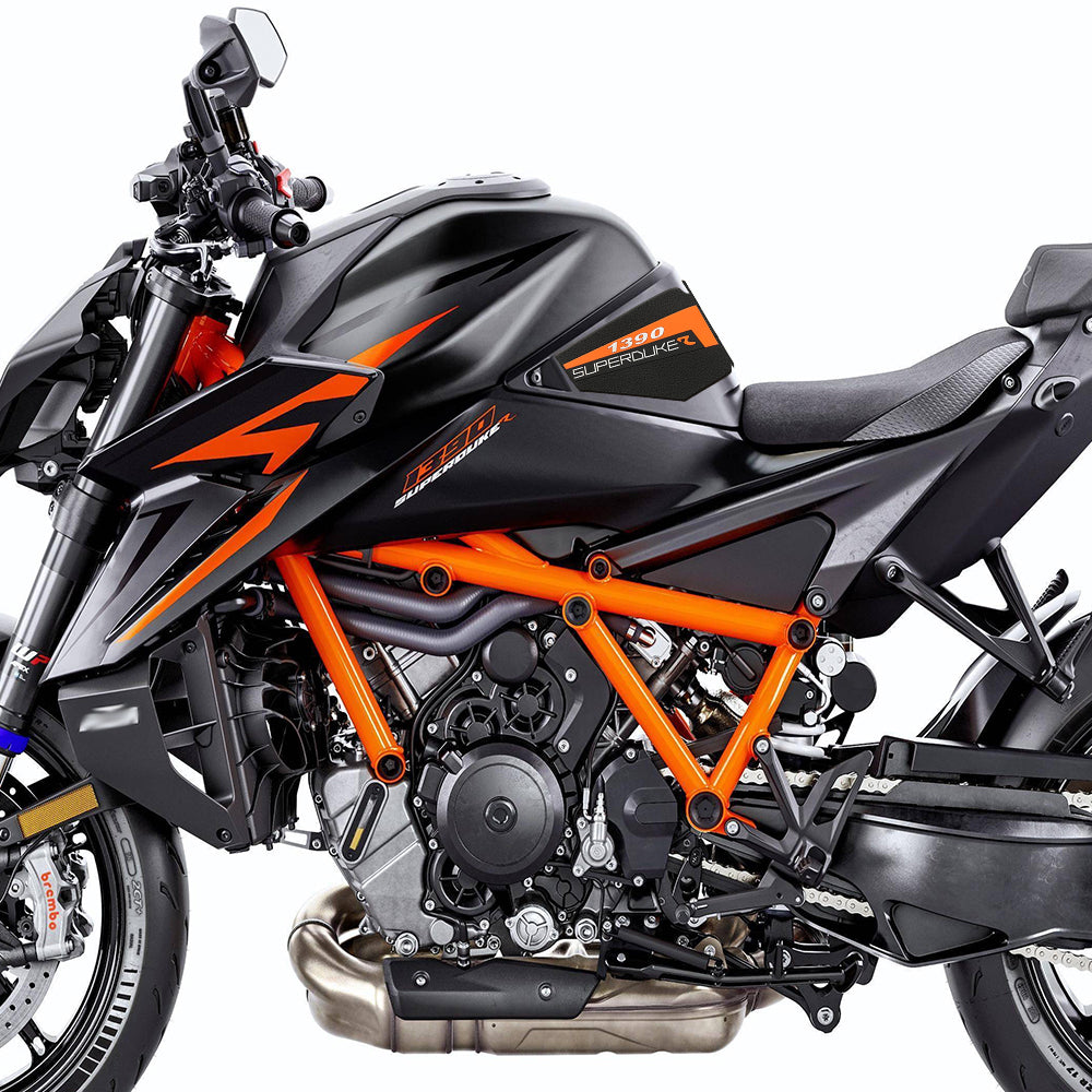 KTM 1390 Super Duke R Rubber Anti-Slip Center Tank Pad 2024+ 丨 Orange Black